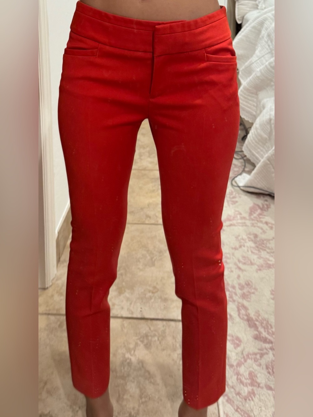 LOFT Red Slim Ponte Pants